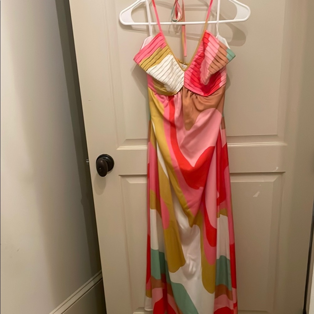 Colorful Strappy Maxi Dress
